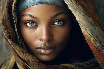 Portret van een jonge Afrikaanse vrouw van Carla Van Iersel