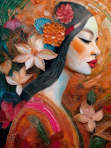 Modern collage portret van een vrouw