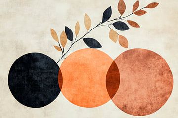 Geometric harmonies with leaves by Poster Art Shop