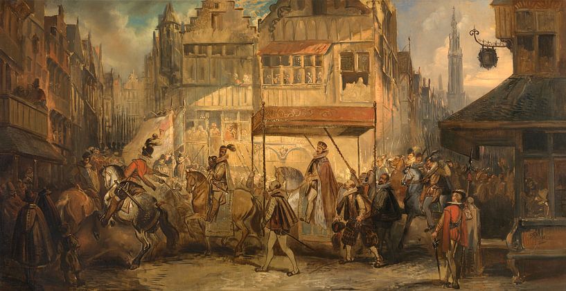 Entry of the Duke of Anjou into Antwerp, Henri Leys by Masterful Masters