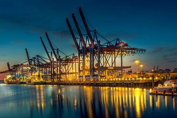 Hamburg - Le travail de nuit dans les ports sur Sabine Wagner