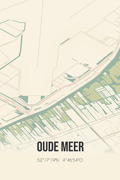 Vintage landkaart van Oude Meer (Noord-Holland) van Rezona