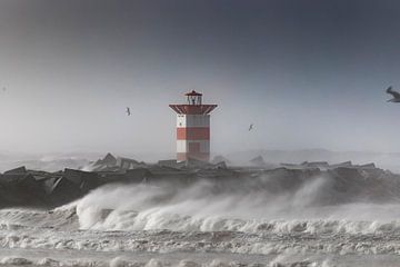 Storm langs de kust van Scheveningen van gaps photography