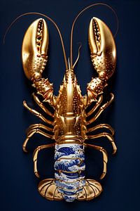 Lobster Luxe - Massiv Gold mit Delfter Blau Körper