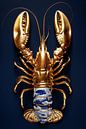Lobster Luxe - Solid Gold with Delft Blue body by Marianne Ottemann - OTTI thumbnail