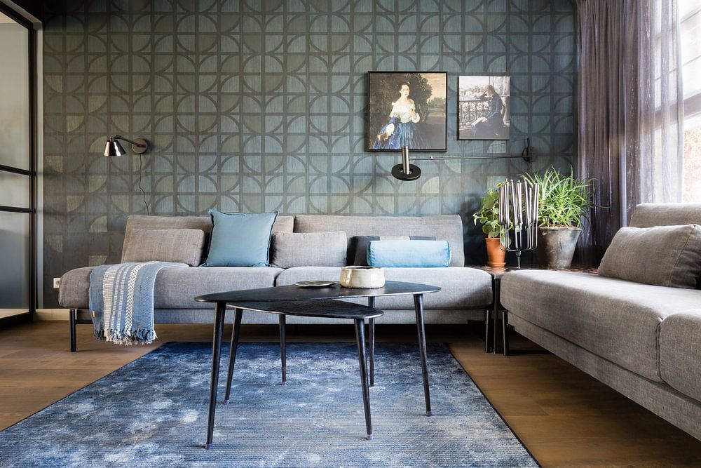 Dame in het blauw. Portret van Ye.M. Martynova, Konstantin Somov (gezien bij vtwonen) 