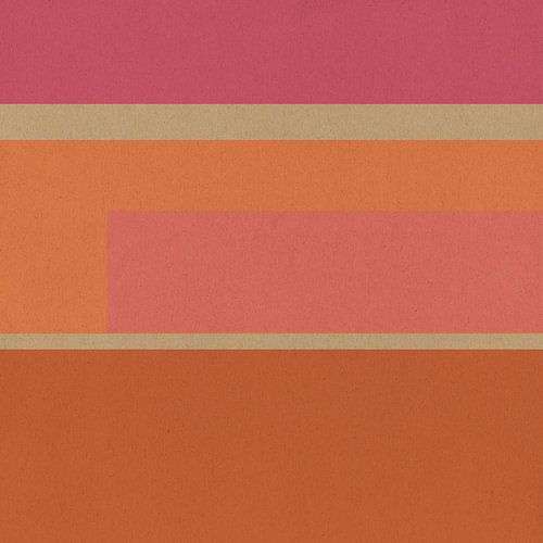 Formes abstraites en terre cuite, orange, rose
