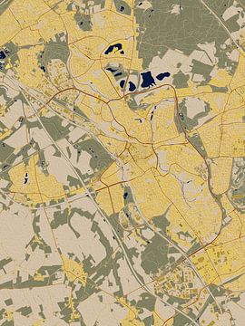 Kaart van Heerlen in de stijl van Gustav Klimt van Maporia