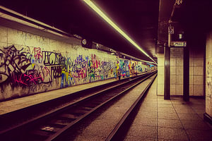 Graffiti in der U-Bahn Station Illustration
