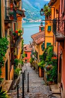 Kleurrijk steegje bij het meer