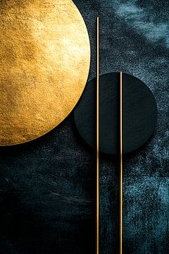Gouden en zwarte geometrische abstractie van Imperial Art House