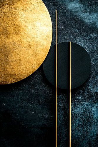 Gouden en zwarte geometrische abstractie
