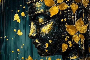Gouden Boeddha met details van Art & Soul Creations
