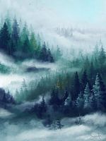 Nebliger Wald
