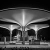 Petrol station NXT in black and white by Peter Bolman