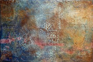 Modern abstract painting in earth tones, Soothing, Dreamy