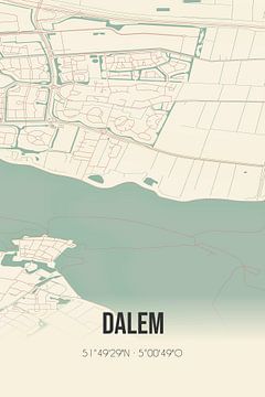 Vintage landkaart van Dalem (Zuid-Holland) van MijnStadsPoster