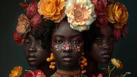 african woman with flowers by Gelissen Artworks thumbnail