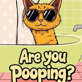 The Cool Inspector : une décoration murale amusante représentant un chat dans la salle de bain sur MIROKKU