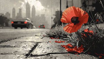Poppy in the city – symphony between nature and metropolis by Emiel de Lange