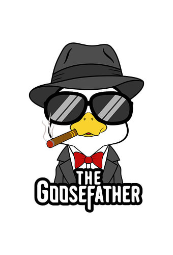 The Goosefather - Classic Fedora Mafia Goose Illustration