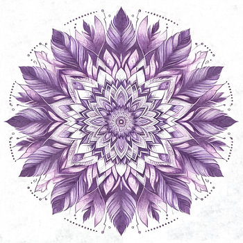 Mandala der violetten Federn