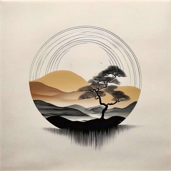 Japandi - WabiSabi art - Serie: Japanische Landschaft -1 von Studio Pieternel