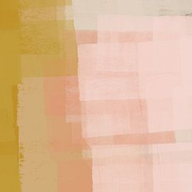 Ocker, weiß und rosa. Moderne abstrakte Kunst II von Dina Dankers