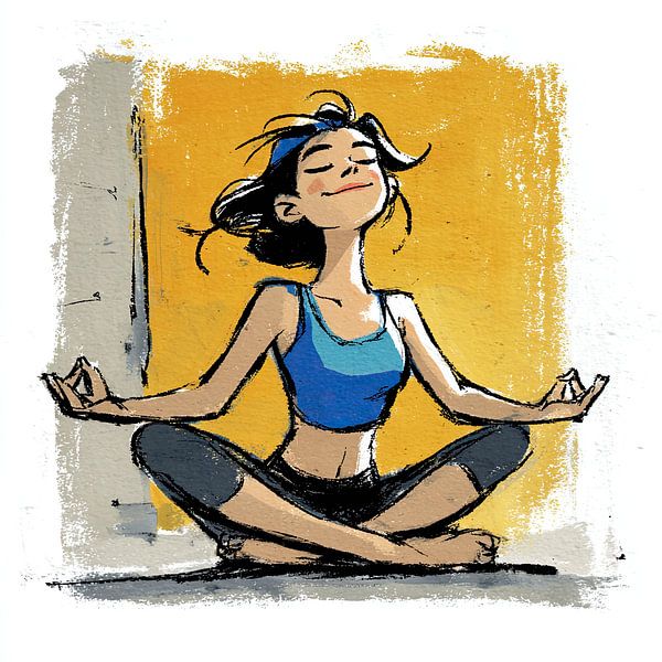 Woman Yoga by OMG Art