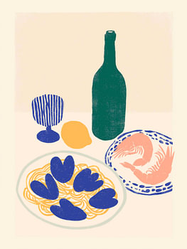 Coastal Seafood Feast – Modern Mediterranean Kitchen Art