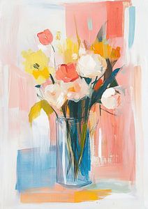 Bunte Blumenvase