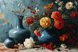 Colourful still life with flowers