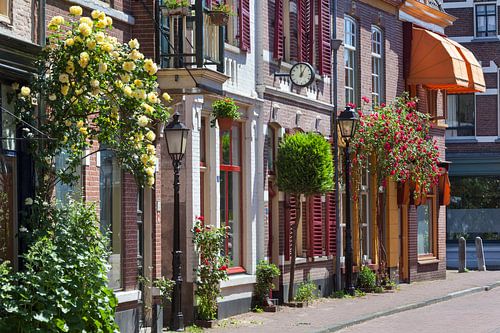 Gezellige vintage straat in Culemborg in Nederland van Peter de Kievith Fotografie