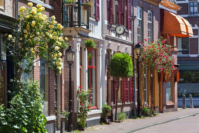 Gezellige vintage straat in Culemborg in Nederland van Peter de Kievith Fotografie