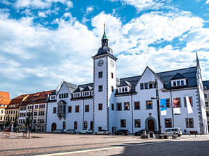 Rathaus von Freiberg in Mittelsachsen
