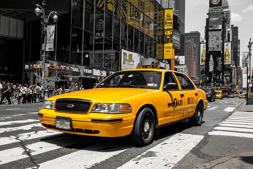 Yellow Cab on Times Square by Hannes Cmarits