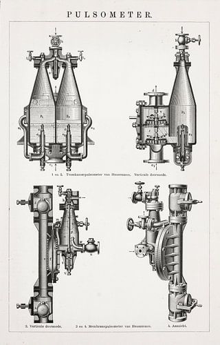 Antique engraving Pulsometer