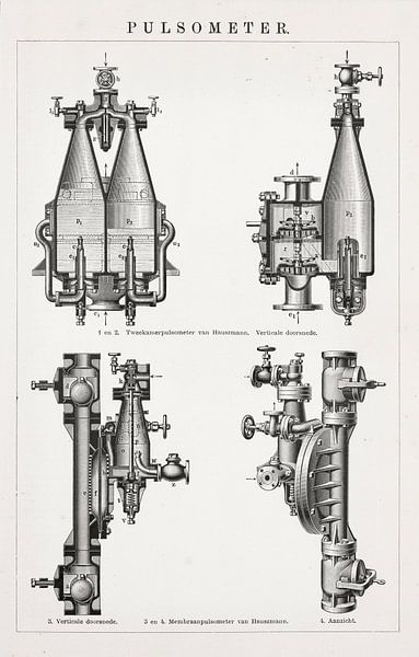 Antique engraving Pulsometer by Studio Wunderkammer