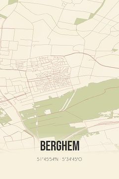 Alte Landkarte von Berghem (Nordbrabant) von Rezona