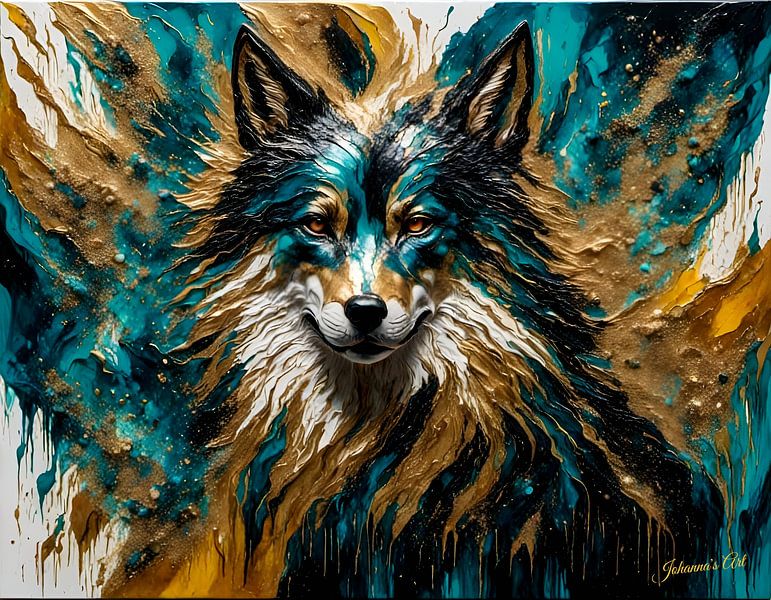 Abstrakte Wolfskunst 12 von Johannas Art Creations