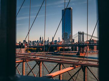 Upper Manhattan depuis le pont de Brooklyn | NYC sur Kwis Design