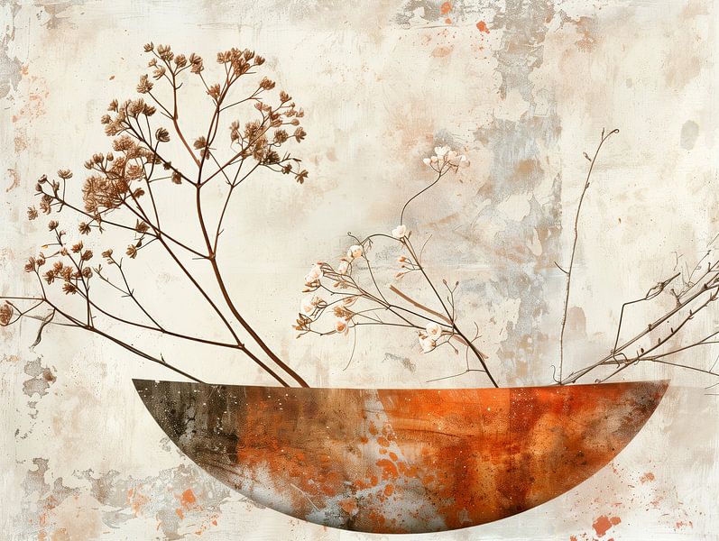 Verstilling in koper en bloem van Dutch Art Works