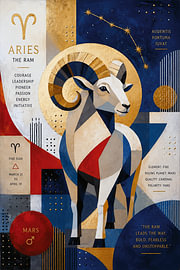 Schilderij van de Ram – Kunstwerk met het sterrenbeeld 'Aries' van Galerij Hoppenbrouwers