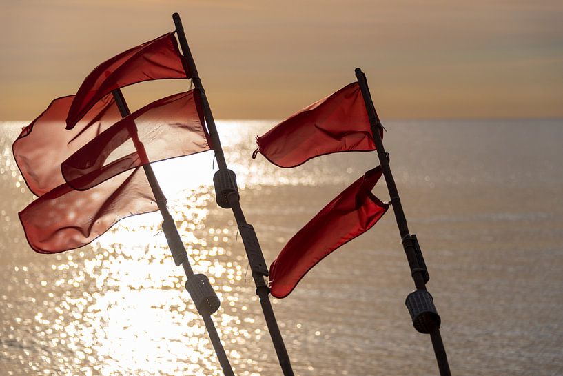 Sea view with red flags by Stephan Schulz