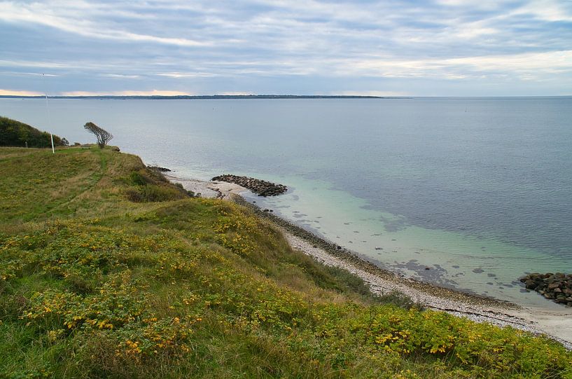 Cliff on the Kattegat in Denmark. Sea and clouds by Martin Köbsch