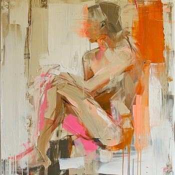 Portrait femme &quot ; Reflet en sépia et corail &quot ;