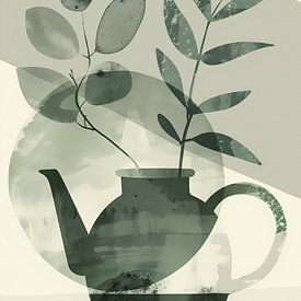 Abstrakte Garten-Teekanne von PrintiSky