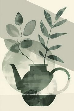 abstract garden teapot by PrintiSky