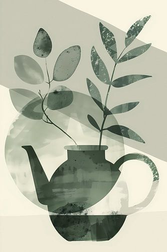 Abstrakte Garten-Teekanne