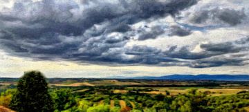 Umbrian Landscape with Heavy Clouds Impressionist